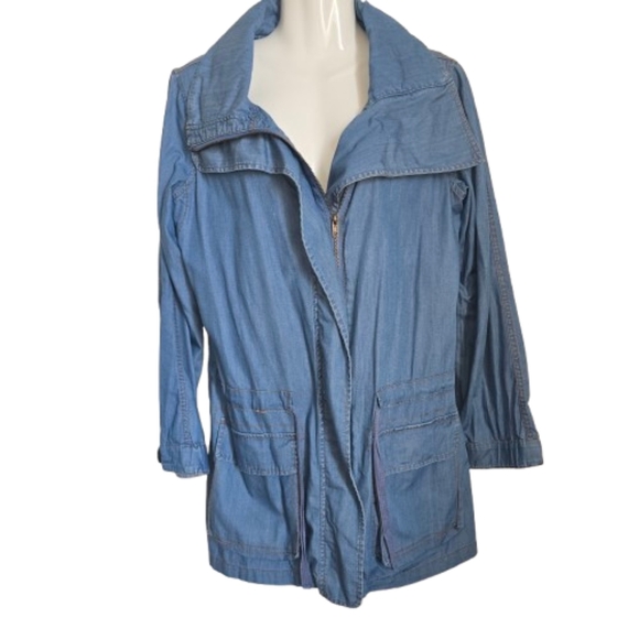 Mustard Seed Lightweight Chambray jacket sz Small - Picture 2 of 12